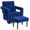 Modern Berber Fleece Single Sofa Chair Included Ottoman and Waist Pillow Suitable for Any Terrain